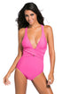 Rosy Self Tie One Piece Swimsuit